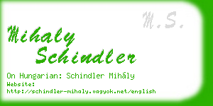 mihaly schindler business card